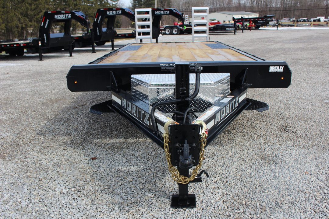New 2027 Moritz 8' 6" x 20' + 4' Deckover Flatbed w/ Beavertail - Aluminum Ramps - 16,000# GVW