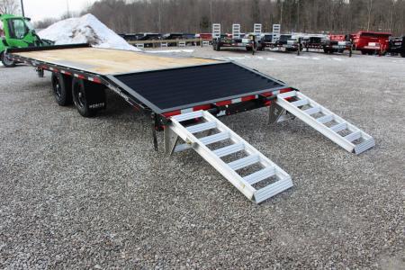 New 2027 Moritz 8' 6" x 20' + 4' Deckover Flatbed w/ Beavertail - Aluminum Ramps - 16,000# GVW