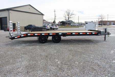 New 2027 Moritz 8' 6" x 20' + 4' Deckover Flatbed w/ Beavertail - Aluminum Ramps - 16,000# GVW