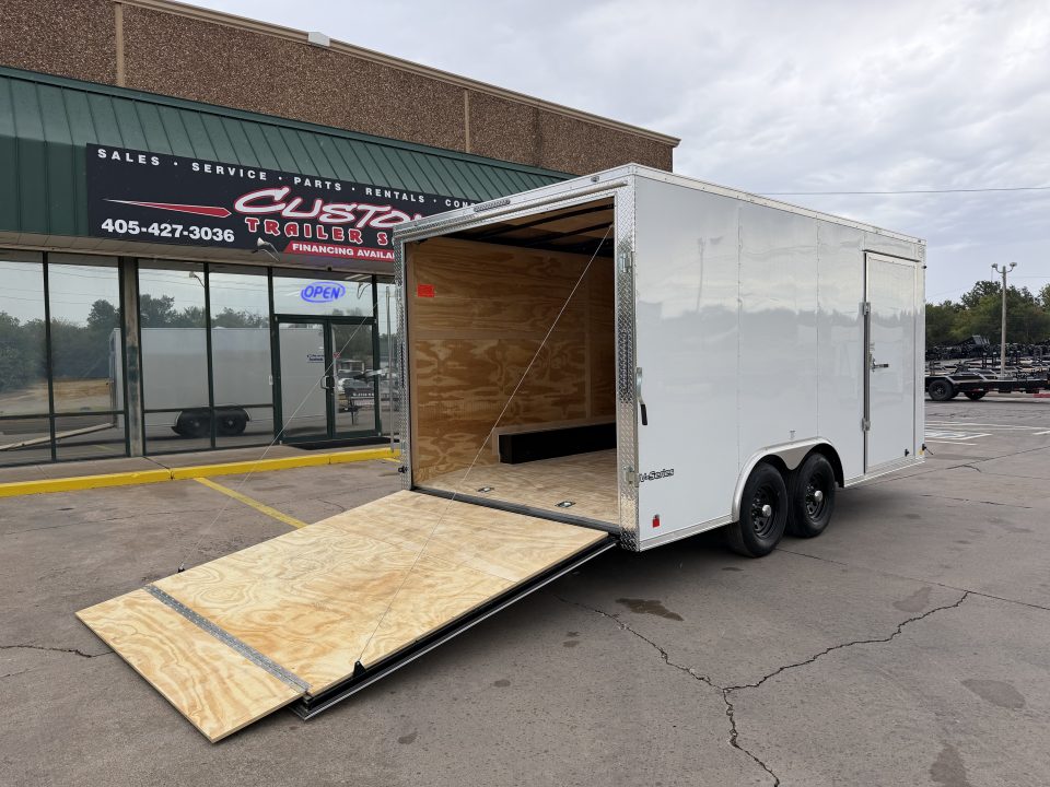 New #056961 2027 FOREST RIVER TA3 8.5 X 16 TANDEM AXLE 10K ENCLOSED W/ REAR RAMP DOOR