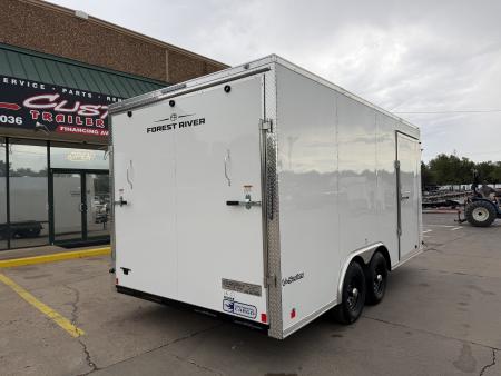 New #056961 2027 FOREST RIVER TA3 8.5 X 16 TANDEM AXLE 10K ENCLOSED W/ REAR RAMP DOOR