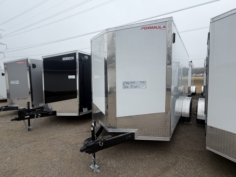 New 2026 FORMULA TRAILERS 7 x 16 Cargo / Enclosed Trailer with 7ft Interior with Ramp Door - UPGRADED MODEL 10K GVW