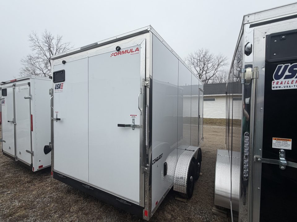 New 2026 FORMULA TRAILERS 7 x 16 Cargo / Enclosed Trailer with 7ft Interior with Ramp Door - UPGRADED MODEL 10K GVW