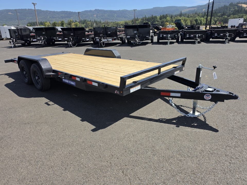 New 2027 Sure-Trac 7x18 Treated Wood Deck Car Hauler 10K GVWR