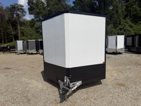 New Stealth Aluminum Enclosed 8.5x20 XLT Pro Series 7K- Crystal White W/ Black Trim, Escape Door and Rear Wing