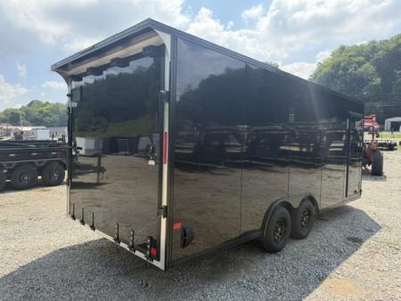 New Stealth Aluminum Enclosed 8.5x20 XLT Pro Series 7K- Black W/ Black Trim, Escape Door and Rear Wing