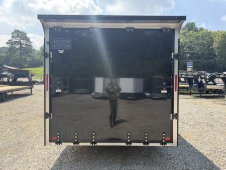 New Stealth Aluminum Enclosed 8.5x20 XLT Pro Series 7K- Black W/ Black Trim, Escape Door and Rear Wing