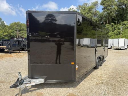 New Stealth Aluminum Enclosed 8.5x20 XLT Pro Series 7K- Black W/ Black Trim, Escape Door and Rear Wing