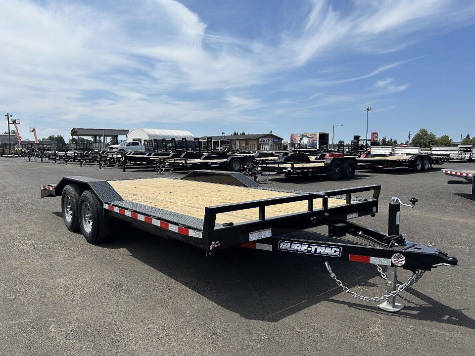 New 2026 Sure-Trac 8.5x18 (16+2) Beavertail Car Hauler w/ Drive Over Fenders 10K GVWR