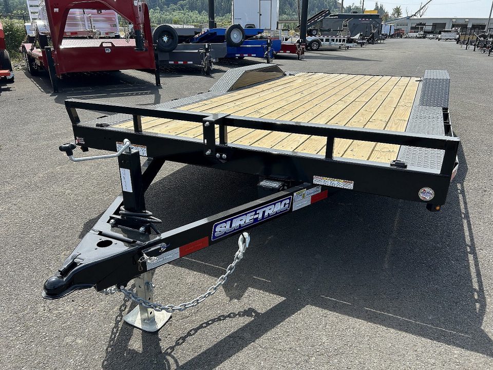 New 2026 Sure-Trac 8.5x18 (16+2) Beavertail Car Hauler w/ Drive Over Fenders 10K GVWR