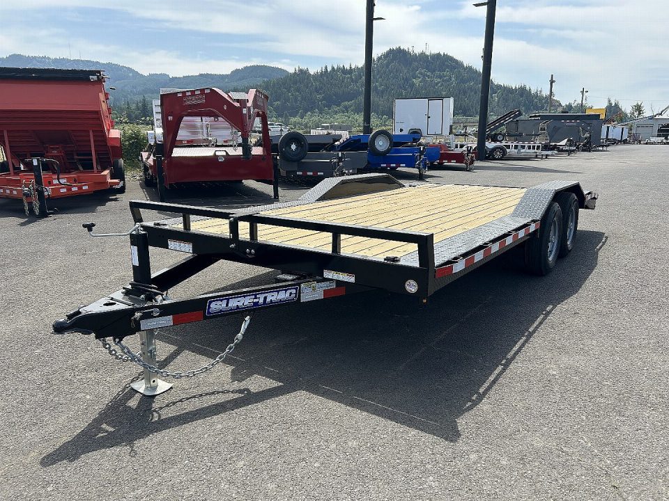 New 2026 Sure-Trac 8.5x18 (16+2) Beavertail Car Hauler w/ Drive Over Fenders 10K GVWR