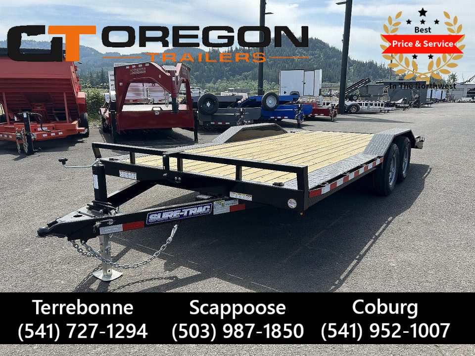 New 2026 Sure-Trac 8.5x18 (16+2) Beavertail Car Hauler w/ Drive Over Fenders 10K GVWR