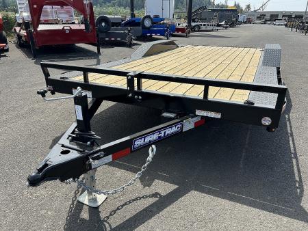 New 2026 Sure-Trac 8.5x18 (16+2) Beavertail Car Hauler w/ Drive Over Fenders 10K GVWR