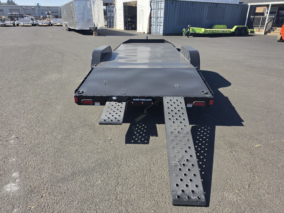 New 2026 Sure-Trac 7x20 (16+4) Steel Deck Car Hauler 10K GVWR
