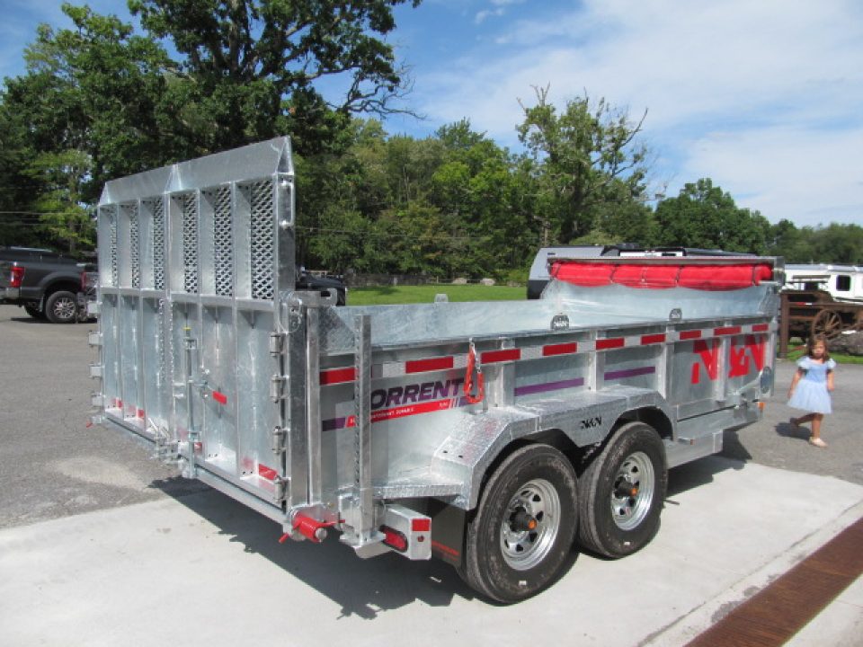 New N & N Trailers 7 X 14 15K Torrent HD Galvanized Dump Trailer w/ Combo Gate