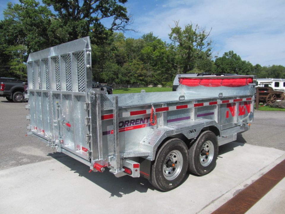 New N & N Trailers 7 X 14 15K Torrent HD Galvanized Dump Trailer w/ Combo Gate