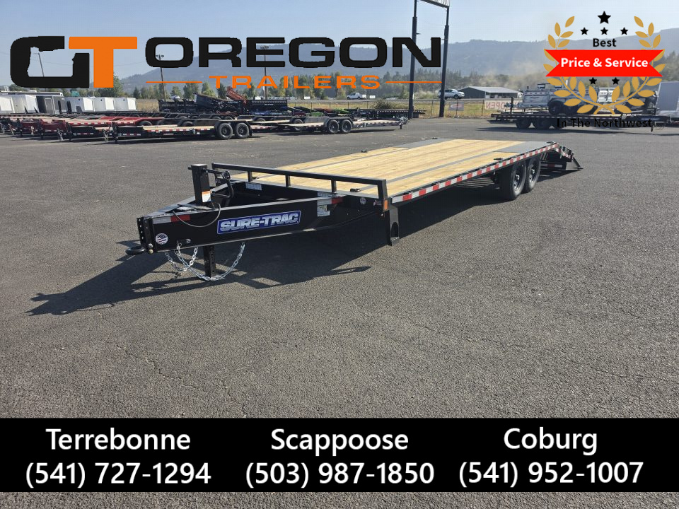 New 2026 Sure-Trac 8.5x25 (20+5) Deckover Trailer w/ Full Width Ramps 15K GVWR