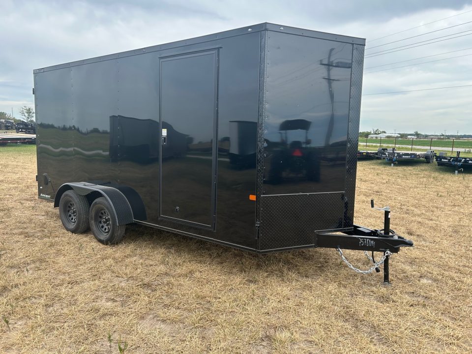 New 2027 Rock Solid 7x16 Tandem 7K Cargo w/ 7' Interior Height, Barn Doors & .080 Exterior Sheeting