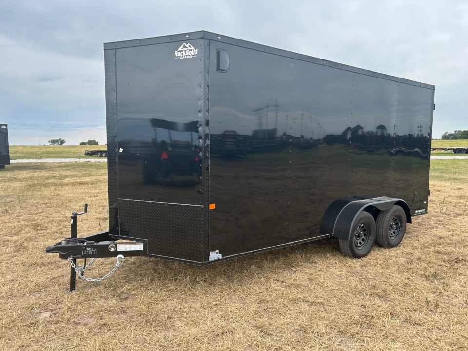 New 2027 Rock Solid 7x16 Tandem 7K Cargo w/ 7' Interior Height, Barn Doors & .080 Exterior Sheeting