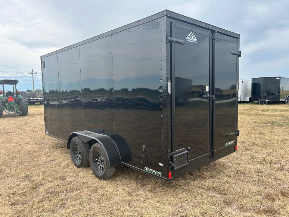 New 2027 Rock Solid 7x16 Tandem 7K Cargo w/ 7' Interior Height, Barn Doors & .080 Exterior Sheeting