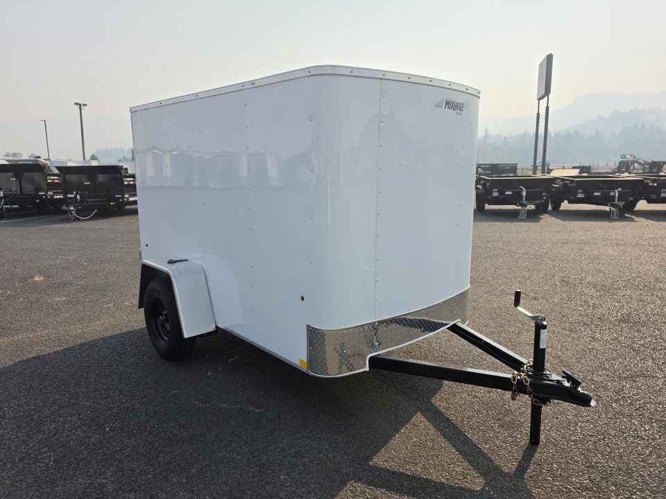 New 2027 Mirage 5x8 EXPO Flat Top Round Front Enclosed Trailer 3K GVWR