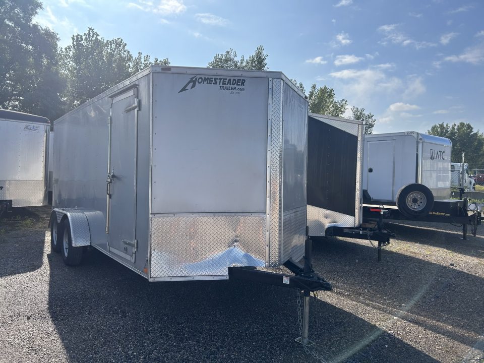 Used 2021 Homesteader Trailer USED 7 X 16 ENCLOSED RAMP DOOR 6' INTERIOR HEIGHT