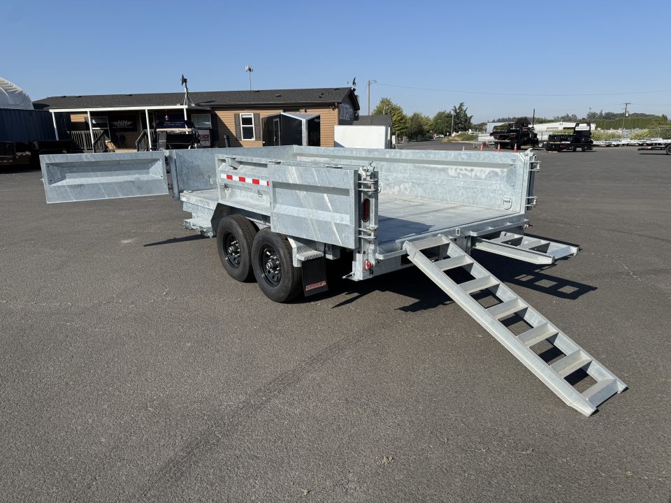 New 2026 Midsota 7x14 GALVANIZED Telescopic Versa Dump w/ Side Load Door 15.4K GVWR