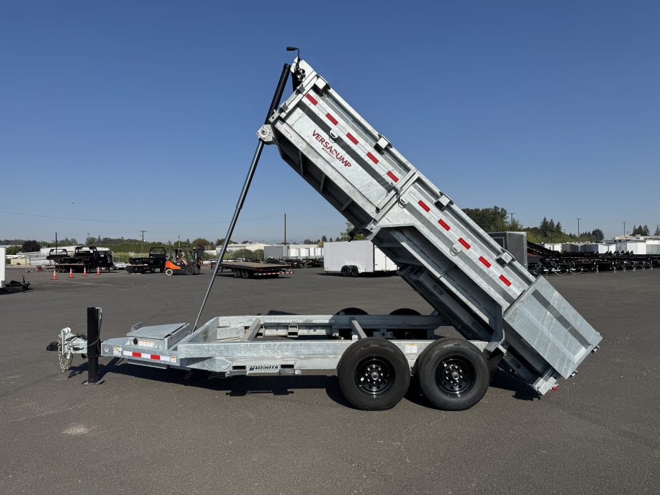 New 2026 Midsota 7x14 GALVANIZED Telescopic Versa Dump w/ Side Load Door 15.4K GVWR