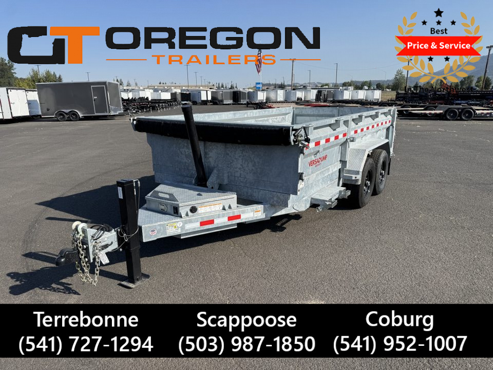 New 2026 Midsota 7x14 GALVANIZED Telescopic Versa Dump w/ Side Load Door 15.4K GVWR