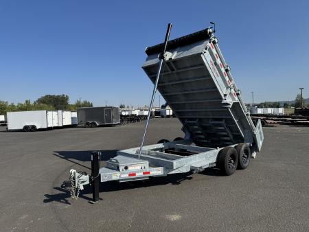 New 2026 Midsota 7x14 GALVANIZED Telescopic Versa Dump w/ Side Load Door 15.4K GVWR