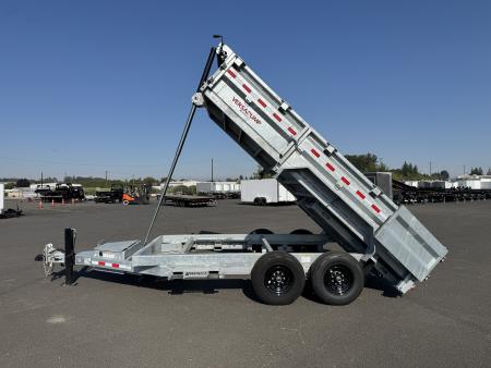 New 2026 Midsota 7x14 GALVANIZED Telescopic Versa Dump w/ Side Load Door 15.4K GVWR