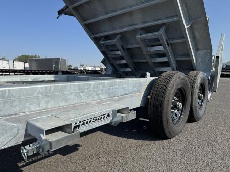 New 2026 Midsota 7x14 GALVANIZED Telescopic Versa Dump w/ Side Load Door 15.4K GVWR