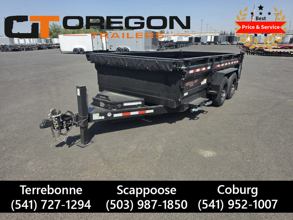 New 2026 Midsota 7x14 LOADED HD Telescopic Versa Dump Trailer 17.6K GVWR