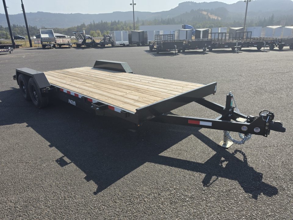 New 2026 Midsota 7x20 (16+4) Treated Wood Deck Beavertail Car Hauler 10K GVWR