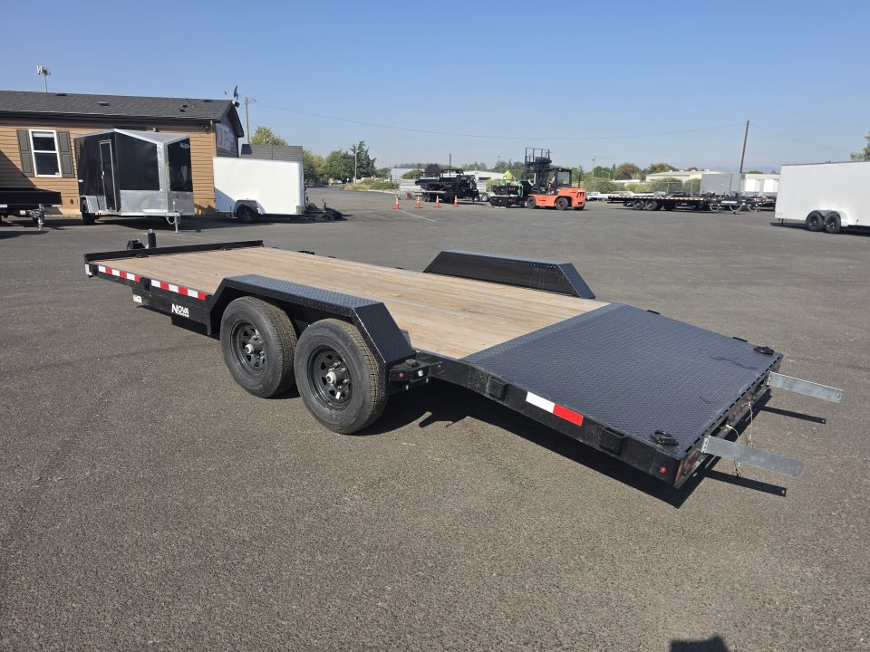 New 2026 Midsota 7x20 (16+4) Treated Wood Deck Beavertail Car Hauler 10K GVWR