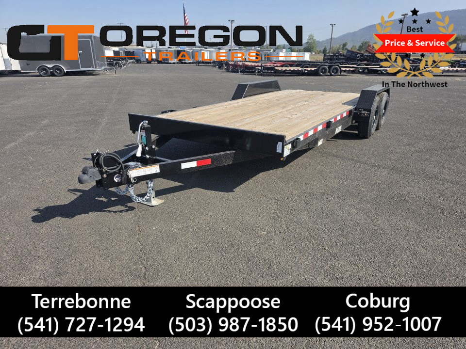 New 2026 Midsota 7x20 (16+4) Treated Wood Deck Beavertail Car Hauler 10K GVWR
