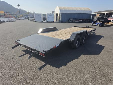 New 2026 Midsota 7x20 (16+4) Treated Wood Deck Beavertail Car Hauler 10K GVWR