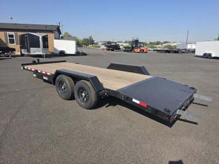 New 2026 Midsota 7x20 (16+4) Treated Wood Deck Beavertail Car Hauler 10K GVWR