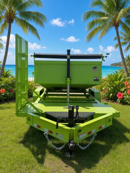 New 2026 Panther Cargo 7 x 20 Tandem Axle Hybrid Telescoping Dump-Deck Trailer – 16K GVWR | Electric Green Dump Trailer