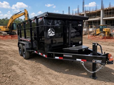New 2026 Panther Cargo 7x16 Tandem Axle Dump Trailer – 16K GVWR | 4' High Sides | Heavy-Duty Dump Trailer