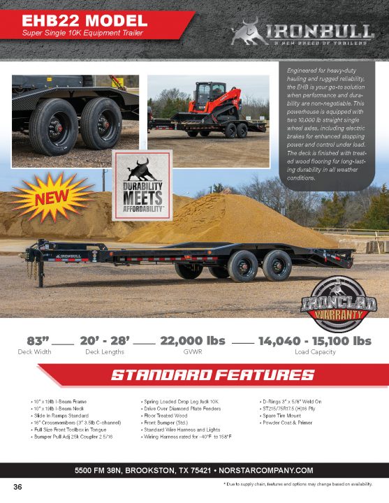 New 2026 Iron Bull 7x22 22K Equipment Trailer