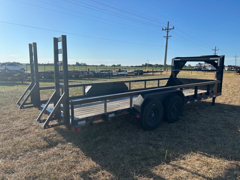 Used 2022 PJ 83x20 Tandem 15.7K GN Equipment Trailer w/ Side Rails, Standup Ramps, & 14 Ply Tires