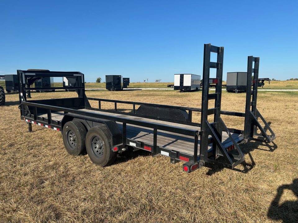 Used 2022 PJ 83x20 Tandem 15.7K GN Equipment Trailer w/ Side Rails, Standup Ramps, & 14 Ply Tires