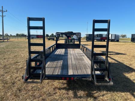 Used 2022 PJ 83x20 Tandem 15.7K GN Equipment Trailer w/ Side Rails, Standup Ramps, & 14 Ply Tires