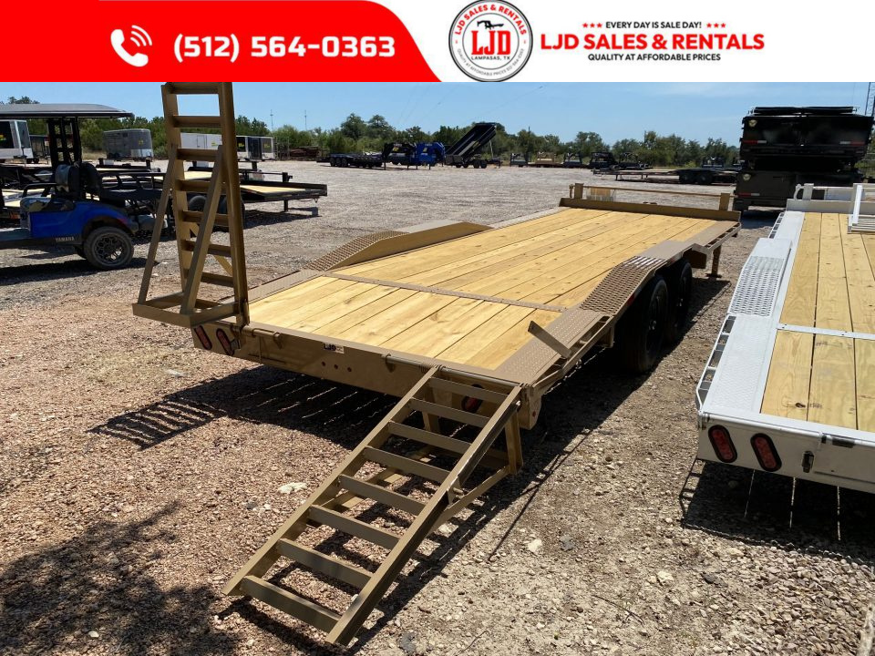 New 2026 Tiger - 102" X 22' - Equipment Trailer - Drive Over - Stand Up Ramps