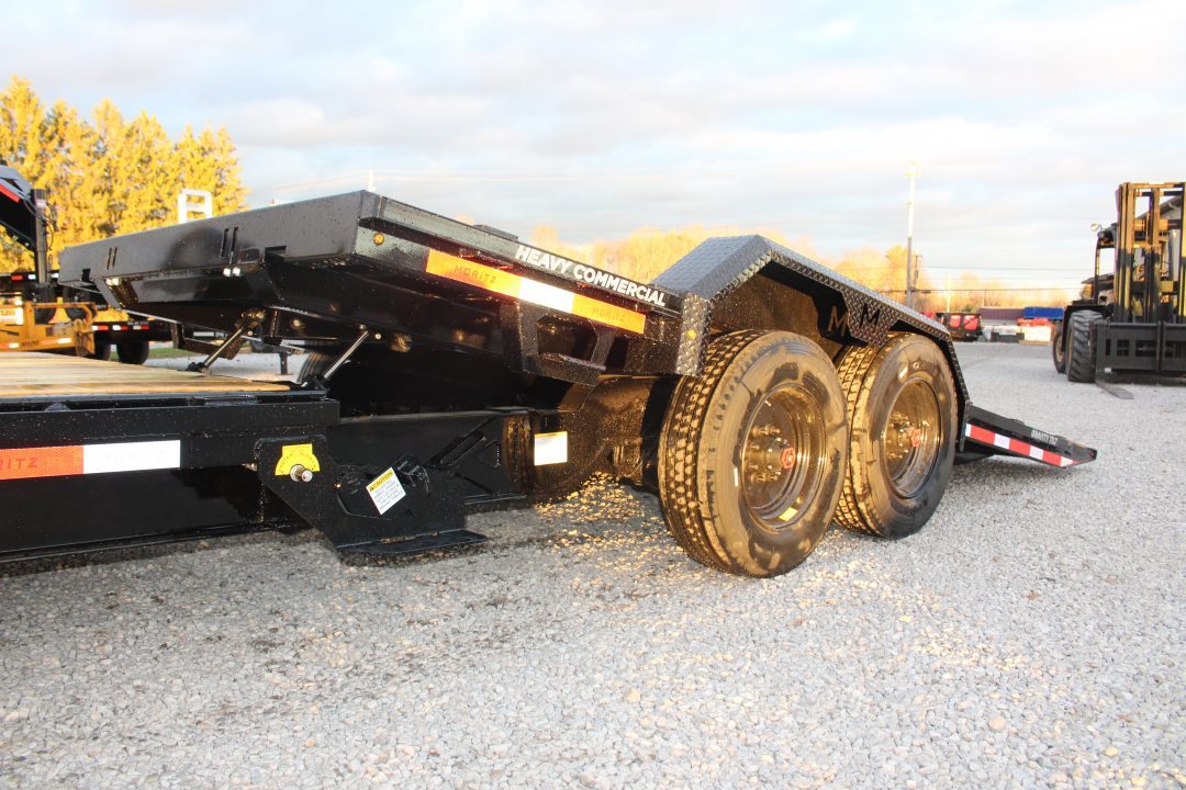 New 2027 Moritz 7' x 16' + 8' Low Pro - Gravity Tilt - Equipment Trailer - 25900# GVW