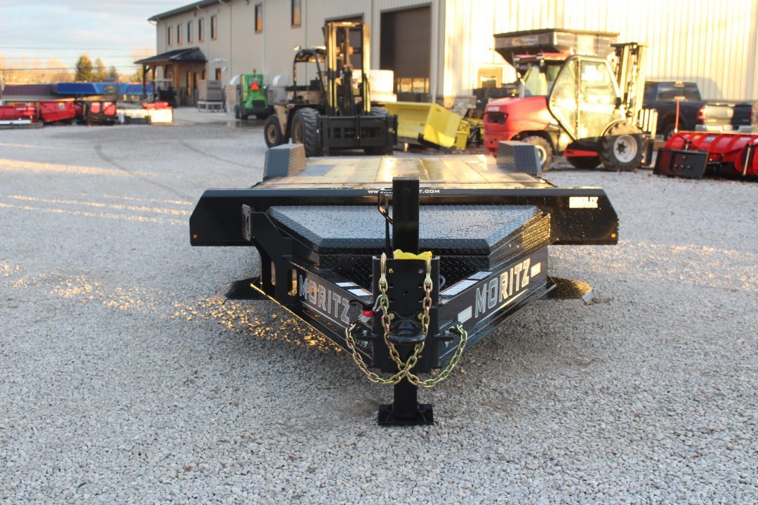 New 2027 Moritz 7' x 16' + 8' Low Pro - Gravity Tilt - Equipment Trailer - 25900# GVW