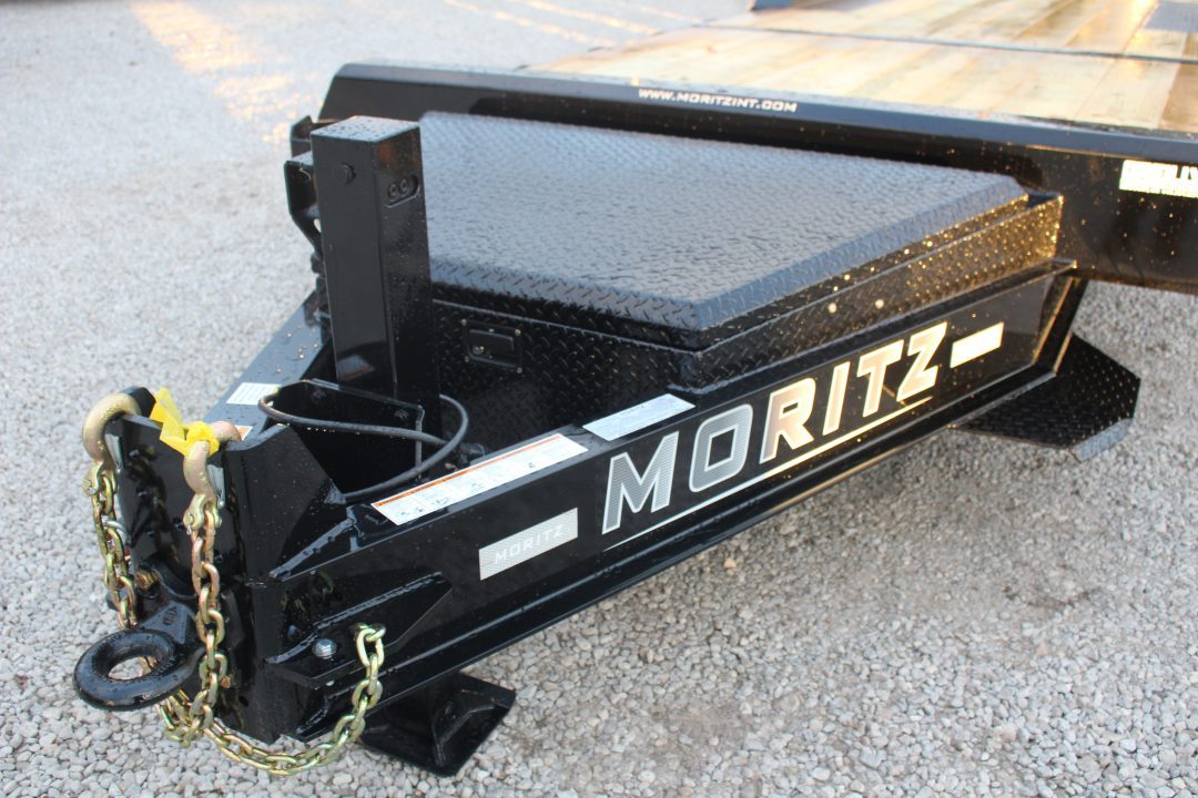 New 2027 Moritz 7' x 16' + 8' Low Pro - Gravity Tilt - Equipment Trailer - 25900# GVW