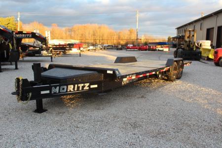 New 2027 Moritz 7' x 16' + 8' Low Pro - Gravity Tilt - Equipment Trailer - 25900# GVW