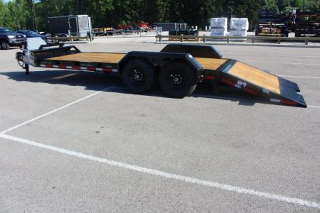 New 2027 Moritz 7' x 16' + 6' Low Pro - Hydraulic Power Tail - Equipment Trailer - 14000# GVW